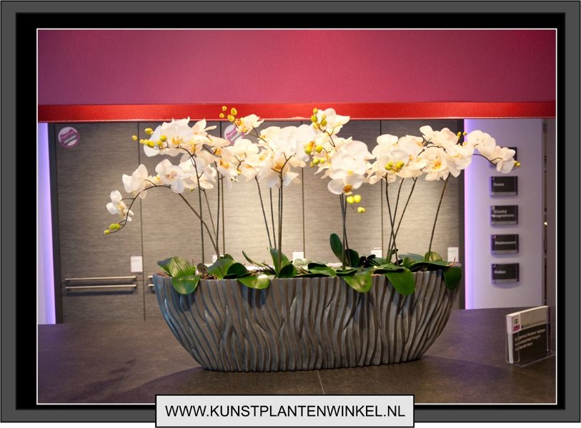river ovaal zilver met orchideeen